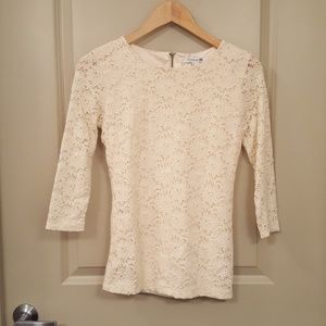Lace Top With Zipper Detail